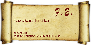 Fazakas Erika névjegykártya